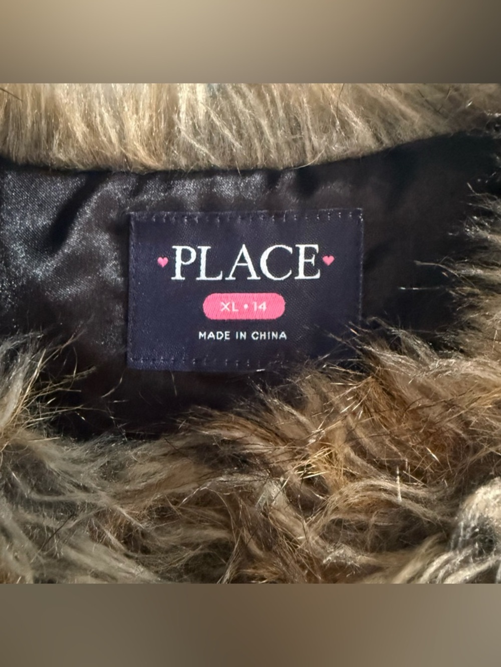 The Children's Place Faux Fur Vest in Brown - Picture 3 of 3